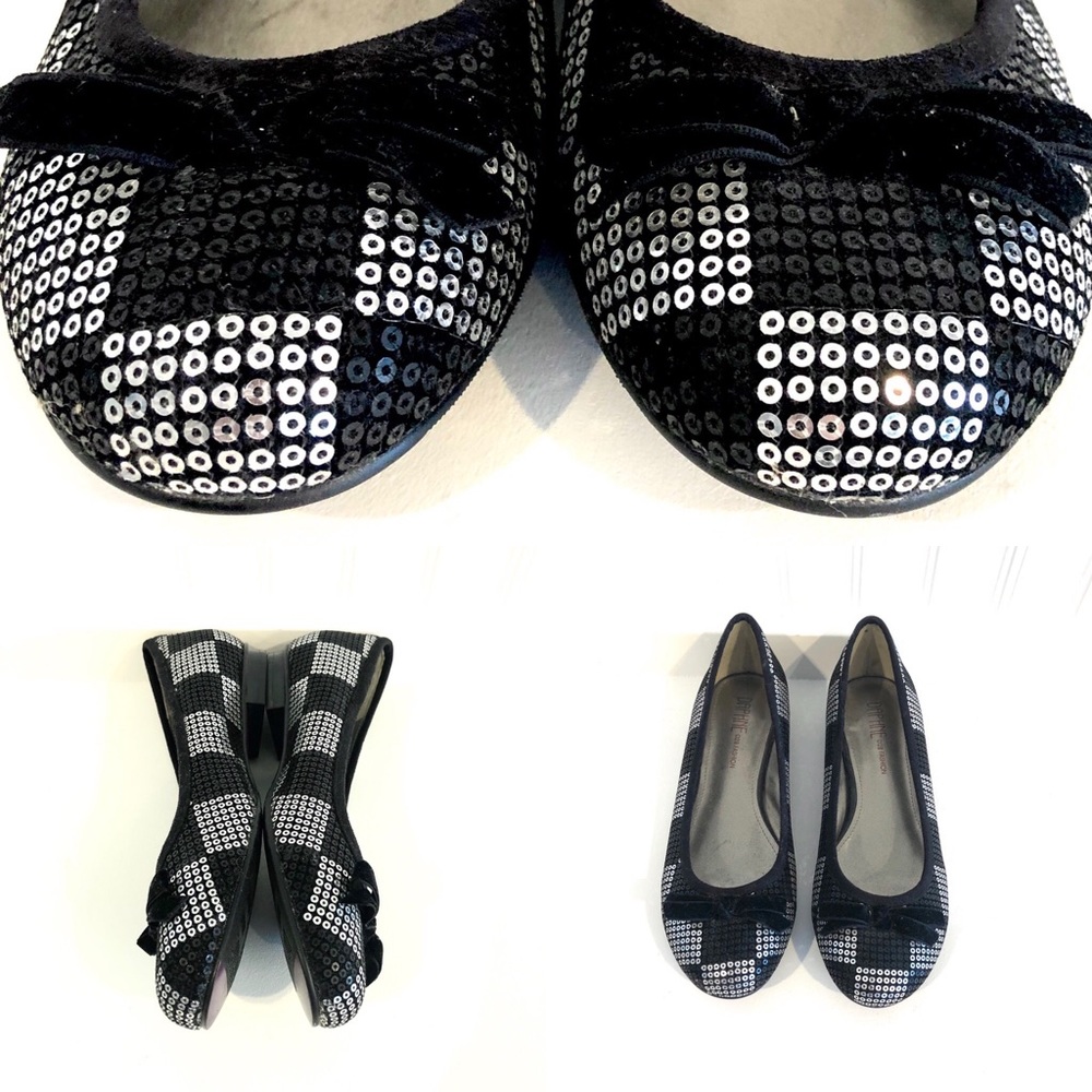NEW Black and Silver Sequined Flats